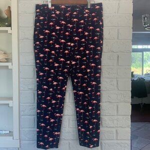 NEW York and Company Chino Style Pink Flamingo Pants Ankle Length Size 12